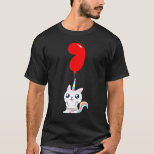 Süßes Einhorn Katze 7. Geburtstag Kinder Ballonpar T-Shirt