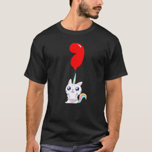 Süßes Einhorn-Katze 7. Geburtstag Kinder-Ballonpar T-Shirt