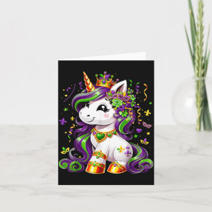 Süßes Einhorn Mardi Gras Mädchen Kinder Frauen Karte