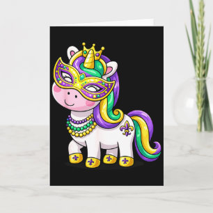 Süßes Einhorn Mardi Gras Maske Karneval Für Mädche Karte