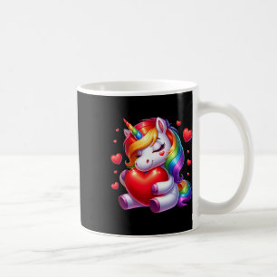 Süßes Einhorn mit Herz Valentinstag für Mädchen W Kaffeetasse