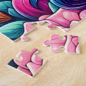 Süßes Einhorn mit Herzbrille Puzzle (Seite)