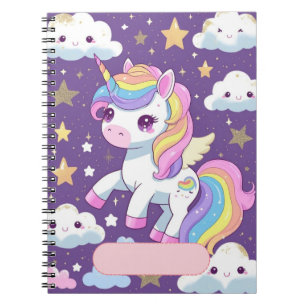 Süßes Einhorn Notizbuch – Anpassbarer Name Notizblock