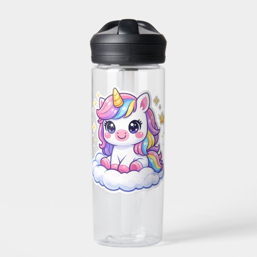 Süßes Einhorn Notizbuch Trinkflasche (Vorderseite)