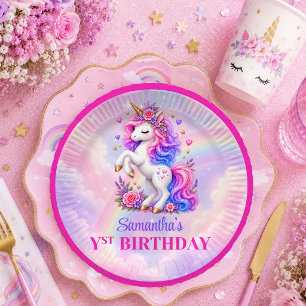 Süßes Einhorn Pastell Magisches Mädchen Geburtstag Pappteller