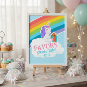 Süßes Einhorn Regenbogen Geschenke Geburtstagspost Poster
