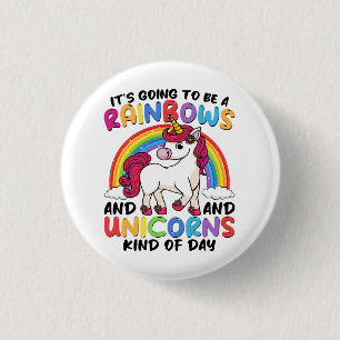 süßes Einhorn Regenbogen lustig Button