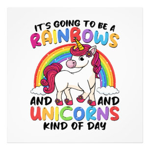 süßes Einhorn Regenbogen lustig Fotodruck