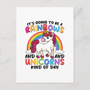 süßes Einhorn Regenbogen lustig Postkarte
