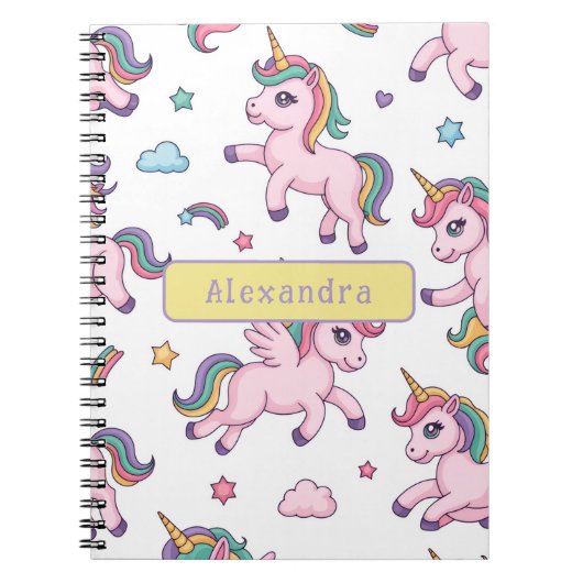 Süßes Einhorn Regenbogen Notizblock (Vorderseite)