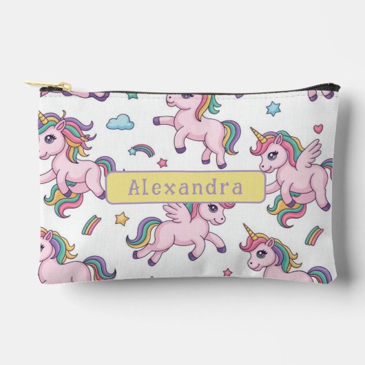 Süßes Einhorn Regenbogen Zubehörtasche (Vorderseite)