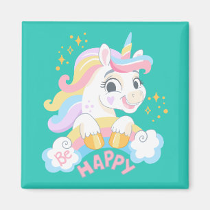 Süßes Einhorn Sei Glücklich Magnet