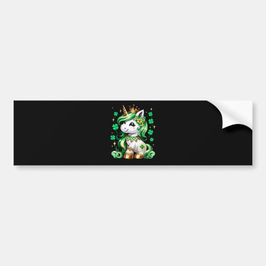 Süßes Einhorn Shamrock St. Patrick's Day Autoaufkleber (Vorne)