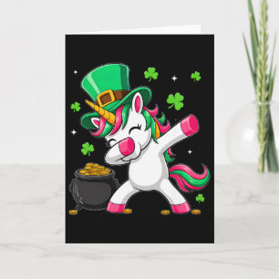 Süßes Einhorn Shamrock St Patricks Day Mädchen Kin Karte