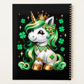 Süßes Einhorn Shamrock St. Patrick's Day Planer (Rückseite)