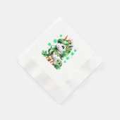 Süßes Einhorn Shamrock St Patricks Day Serviette (Ecke)