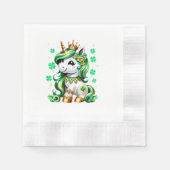 Süßes Einhorn Shamrock St Patricks Day Serviette (Vorderseite)