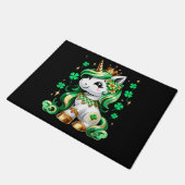 Süßes Einhorn Shamrock St Patricks Tag Fußmatte (Schrägansicht)