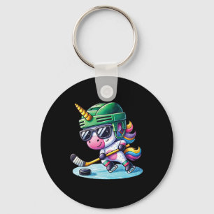Süßes Einhorn spielt Eishockey Kinder Jugendliche  Schlüsselanhänger