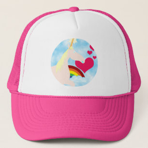 Süßes Einhorn und Regenbogen-Abzeichen Truckerkappe