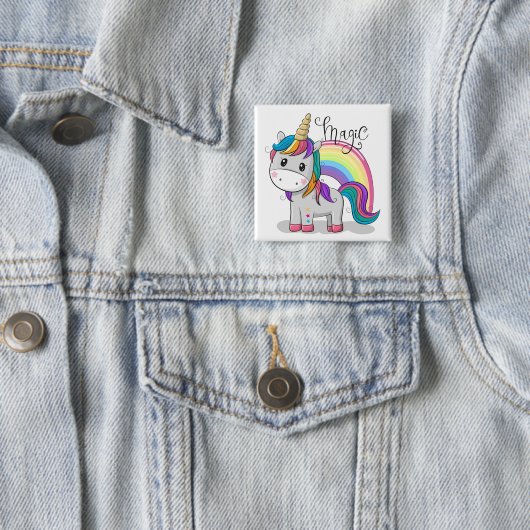 Süßes Einhorn Unicorn mit großen Augen Button (Beispiel)