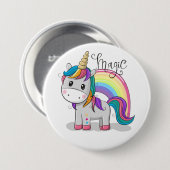 Süßes Einhorn Unicorn mit großen Augen Button (Vorne & Hinten)