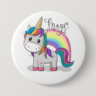 Süßes Einhorn Unicorn mit großen Augen Button