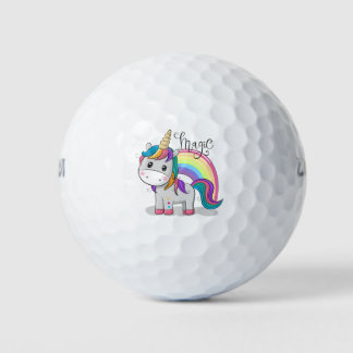 Süßes Einhorn Unicorn mit großen Augen Golfball