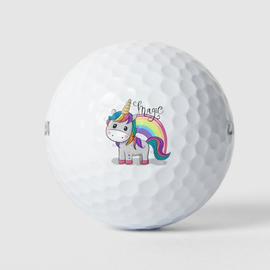 Süßes Einhorn Unicorn mit großen Augen Golfball (Vorderseite)