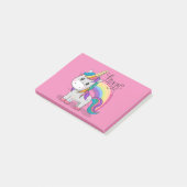 Süßes Einhorn Unicorn mit großen Augen Post-it Klebezettel (angewinkelt)