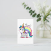 Süßes Einhorn Unicorn mit großen Augen Visitenkarte (Stehend Vorderseite)