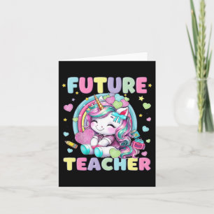 Süßes Einhorn-Zukunftslehrer-Klassenzimmer-Design Karte