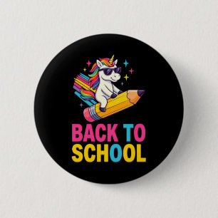 Süßes Einhorn Zurück zur Schule Erster Schultag Button