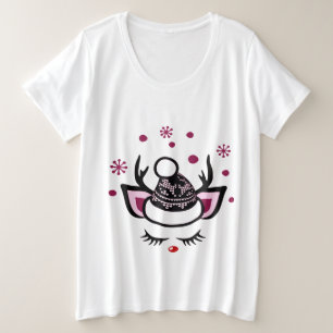 Süßes Einhorngesicht Große Größe T-Shirt