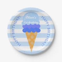 Süßes Eis 1. Geburtstag Party Blue Junge