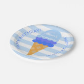 Süßes Eis 1. Geburtstag Party Blue Junge Pappteller (Schrägansicht)
