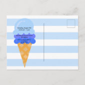 Süßes Eis 1. Geburtstag Party Blue Junge Postkarte (Rückseite)