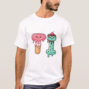 Süßes Eis-Monogramm Sweet Ice Cream Buchstabe T T-Shirt