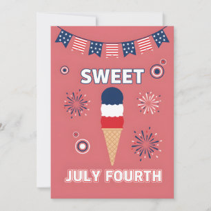 Süßes Eis zum 4. Juli, dem patriotischen Unabhängi Feiertagskarte