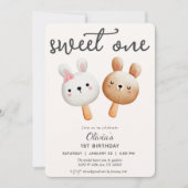 Süßes Eis zum ersten Geburtstag Einladung (Vorderseite)