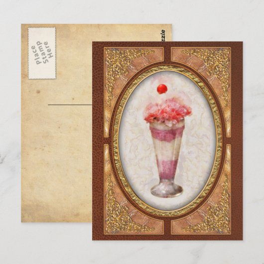 Süßes - Eiscreme - Eiscreme Floß Postkarte (Vorne/Hinten)