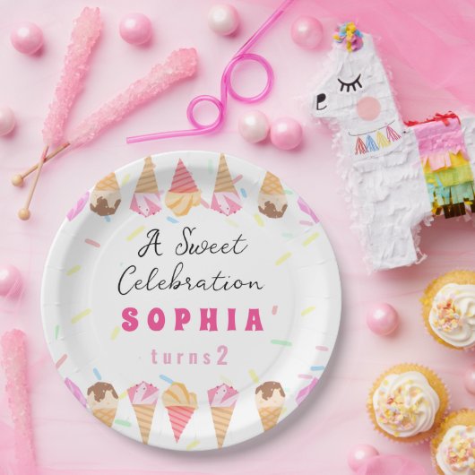 Süßes Eiscreme-Party Pappteller (Party)