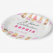 Süßes Eiscreme-Party Pappteller (Schrägansicht)