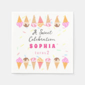 Süßes Eiscreme-Party Serviette (Vorderseite)