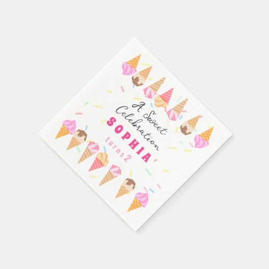 Süßes Eiscreme-Party Serviette (Ecke)