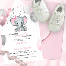 Süßes Elefant Mädchen Luftballons Baby Shower