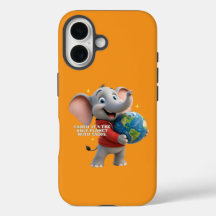 Süßes Elefant umarmt den Planeten Eco Design
