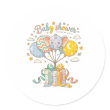 Süßes Elefant-und-Ballon-Design für Baby Shower 