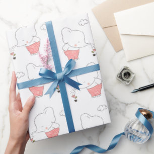 Süßes Elefanten-Nahtlosmuster-Design  Geschenkpapier