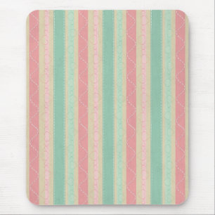 Süßes elegantes Mädchen trendy vintage Streifen Mu Mousepad